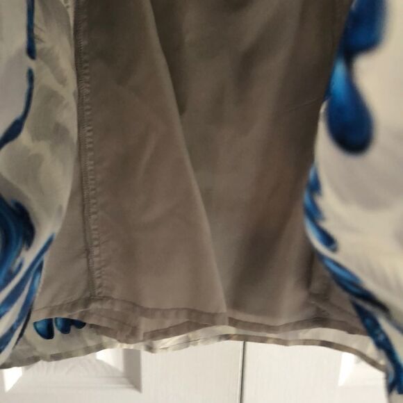 NANETTE LEPORE Grey and Blue Silk Strapless Dress Cocktail Dress Size 6 - Picture 5 of 8